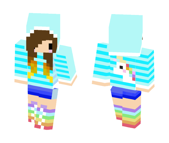 Download Free Unicorn Girl Chibi Skin for Minecraft image 1 Unicorn Girl Chibi - Girl Minecraft Skins - image 1