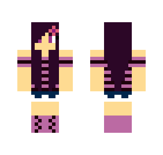 Cute dark purple hair girl
