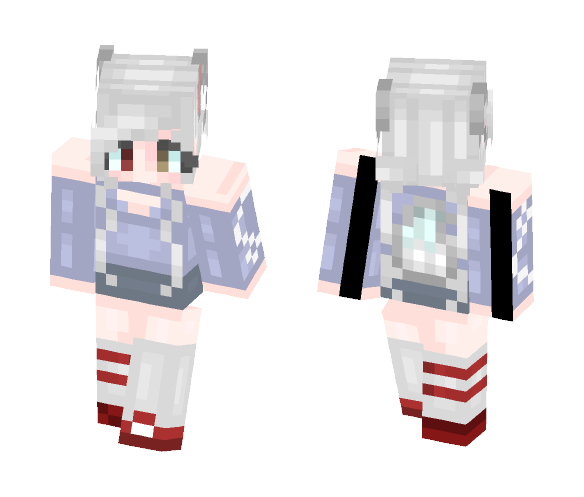 Download Free Arctic fox girl 0. Skin for Minecraft image 1 Arctic fox girl 0. - Girl Minecraft Skins - image 1