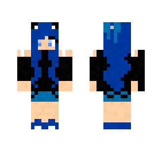 blue haired girl - Color Haired Girls Minecraft Skins - image 2