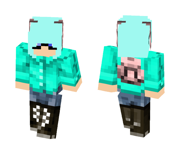Anime Blue Explorer Girl - Anime Minecraft Skins - image 1