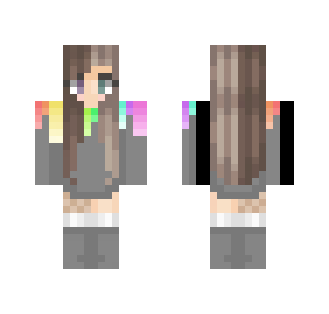 Rainbow drops. // Trashyy - Female Minecraft Skins - image 2