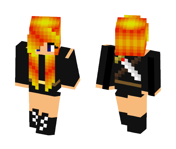 Girl with fiery hair - Color Haired Girls Minecraft Skins - image 1