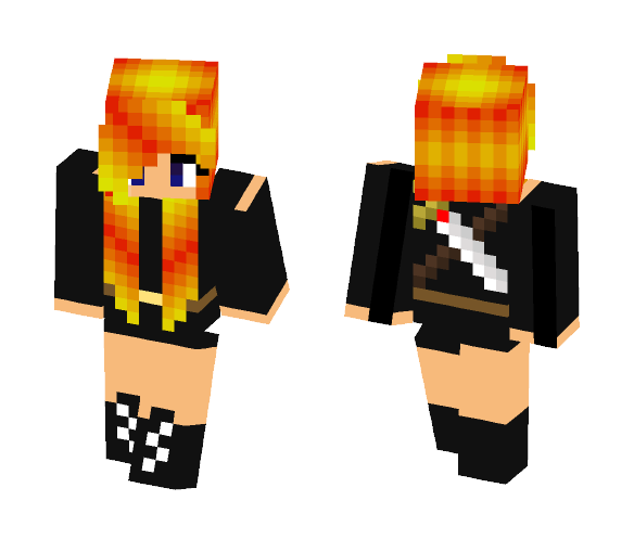 Download Free Girl with fiery hair Skin for Minecraft image 1 Girl with fiery hair - Color Haired Girls Minecraft Skins - image 1