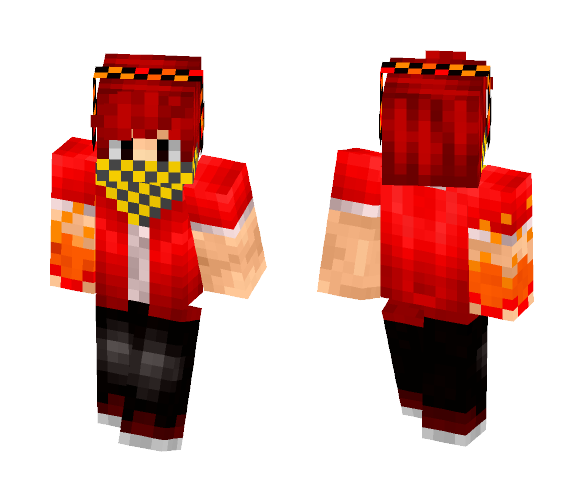 Download Free Red Shirt and Yellow Bandana Guy Skin for Minecraft image 1 Red Shirt and Yellow Bandana Guy - Male Minecraft Skins - image 1