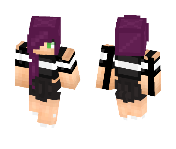 Download Free Purple Hair + Crop top and Skirt. Skin for Minecraft image 1 Purple Hair + Crop top and Skirt. - Female Minecraft Skins - image 1