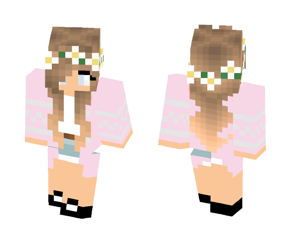 Download Free Girl with flower hat Skin for Minecraft image 1 Girl with flower hat - Girl Minecraft Skins - image 1