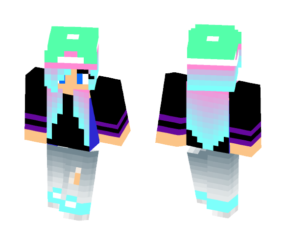 Ombre Enderman Hoodie Girl - Girl Minecraft Skins - image 1