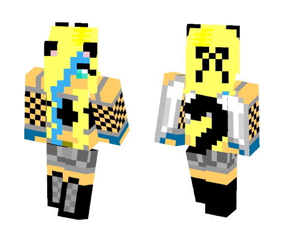 Blonde black cat angel girl - Cat Minecraft Skins - image 1