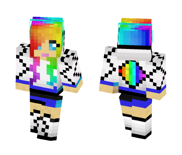 Download Free Cute Rainbow Girl Skin for Minecraft image 1 Cute Rainbow Girl - Cute Girls Minecraft Skins - image 1