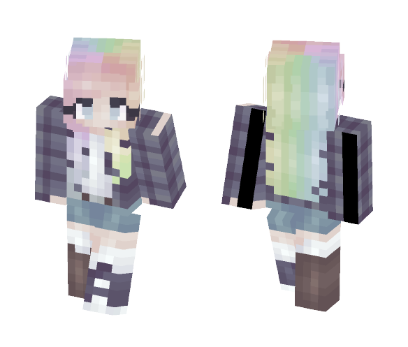 rainbow + plaid = pain - Female Minecraft Skins - image 1