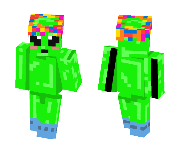Alien w/ Socks and Flower Crown - Flower Crown Minecraft Skins - image 1