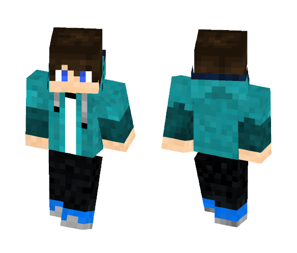 Cyan Hood (Request) - Male Minecraft Skins - image 1