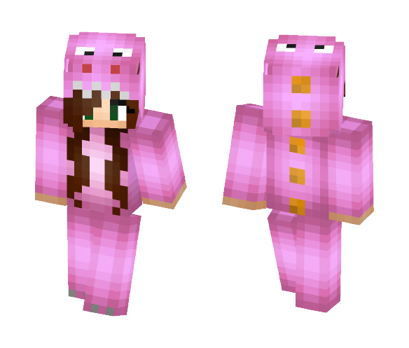 Download Free Dino Onesie Girl Skin for Minecraft image 1 Dino Onesie Girl - Girl Minecraft Skins - image 1