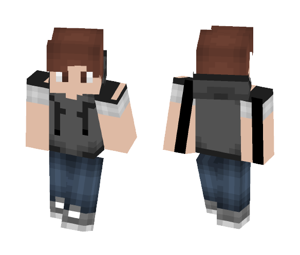 Sleeveless Hoodie - Male Minecraft Skins - image 1