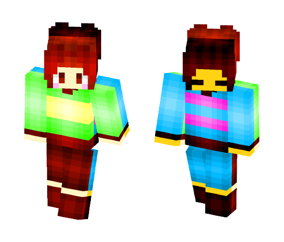 Chara and Frisk - Interchangeable Minecraft Skins - image 1