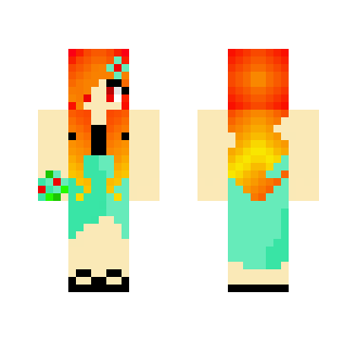 Firey Haired Fancy Girl! KAWAII :D - Color Haired Girls Minecraft Skins - image 2