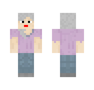 Old lady in pink shirt