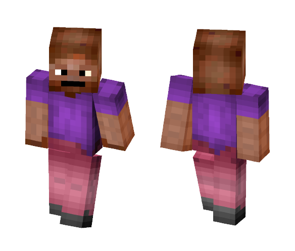 Download Free Bald man in purple shirt Skin for Minecraft image 1 Bald man in purple shirt - Male Minecraft Skins - image 1