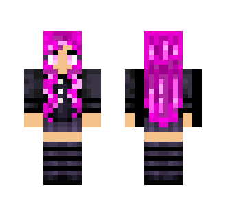 Pink hair goth girl (pls comments) - Color Haired Girls Minecraft Skins - image 2