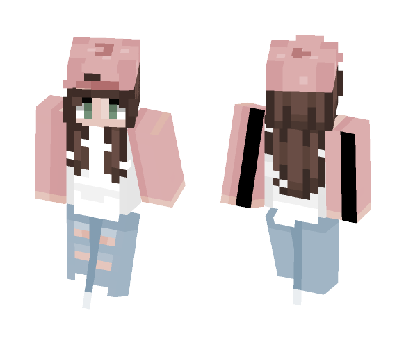i tried to do long curly hair - Female Minecraft Skins - image 1
