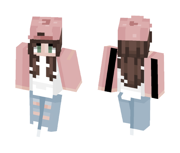 Download Free i tried to do long curly hair Skin for Minecraft image 1 i tried to do long curly hair - Female Minecraft Skins - image 1