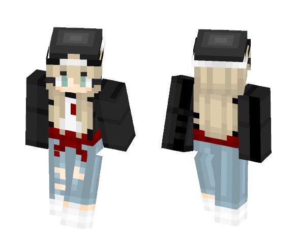 Download Free casual flannel girl ???? Skin for Minecraft image 1 casual flannel girl ???? - Girl Minecraft Skins - image 1