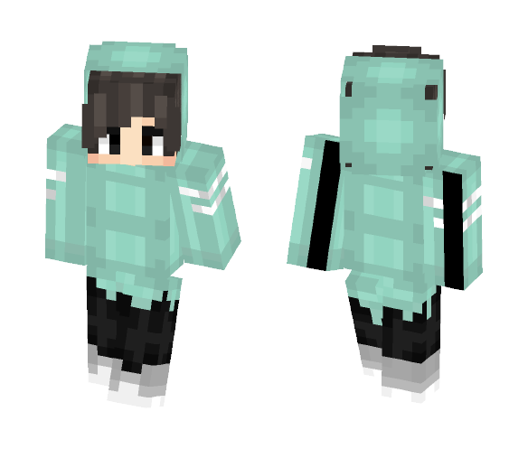Download Free Meliority - Turquoise Hoodie Skin Skin for Minecraft image 1 Meliority - Turquoise Hoodie Skin - Male Minecraft Skins - image 1