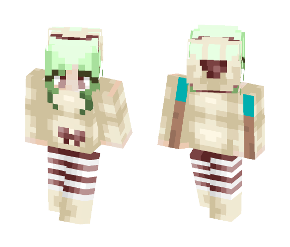 MEEP // Emerald Hair // Description - Female Minecraft Skins - image 1