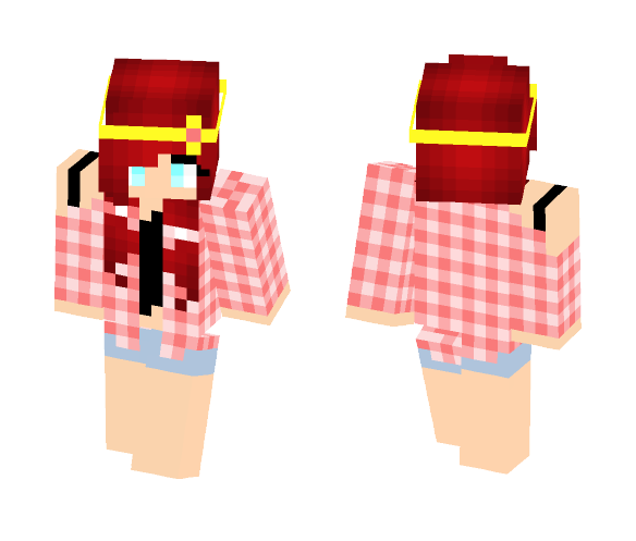 Pink Plaid Girl - Girl Minecraft Skins - image 1