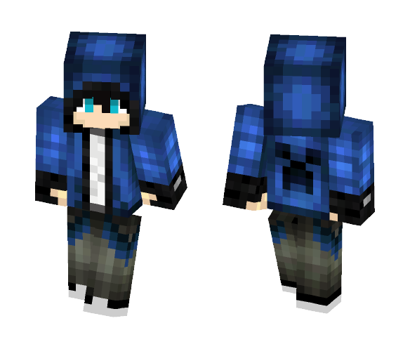 BlueCreeperHoodz - Male Minecraft Skins - image 1