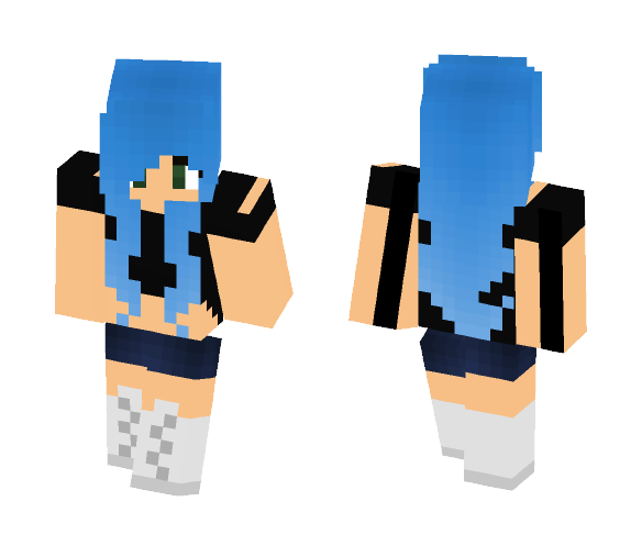 Download Free Girl // Blue Ombre Hair Skin for Minecraft image 1 Girl // Blue Ombre Hair - Color Haired Girls Minecraft Skins - image 1