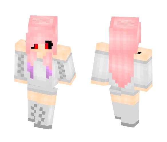 Download Free Pink Haired Ghoul Girl/First Skin! Skin for Minecraft image 1 Pink Haired Ghoul Girl/First Skin! - Color Haired Girls Minecraft Skins - image 1