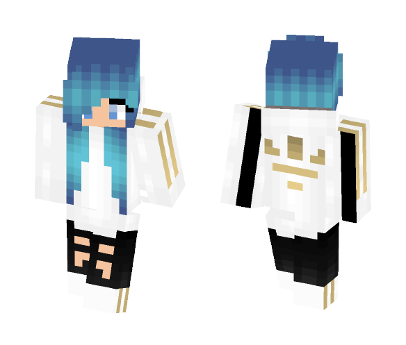 Blue Haired Girl - Color Haired Girls Minecraft Skins - image 1