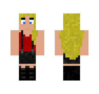 Girl with suspenders