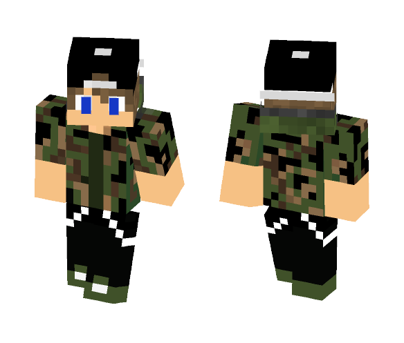 Camouflaged Hoodie - Male Minecraft Skins - image 1