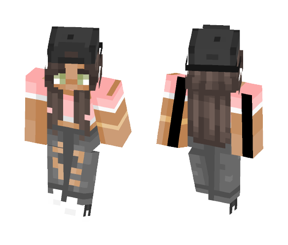 Download Free Tumblr Girl #1- Pink Skin for Minecraft image 1 Tumblr Girl #1- Pink - Girl Minecraft Skins - image 1