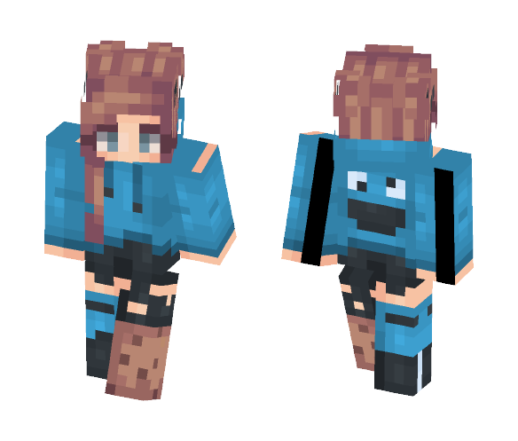 Download Free Cookie Monster Skin for Minecraft image 1 Cookie Monster - Female Minecraft Skins - image 1