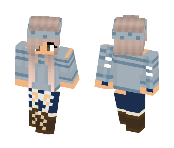 Download Free Dusty blue hipster girl Skin for Minecraft image 1 Dusty blue hipster girl - Girl Minecraft Skins - image 1