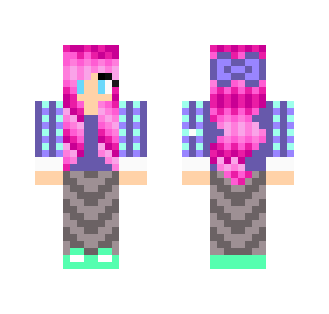 Pinked Hair Anime Girl - Anime Minecraft Skins - image 2