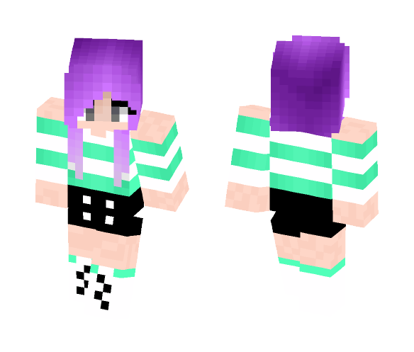 Download Free Purple Hair ❤ Skin for Minecraft image 1 Purple Hair ❤ - Female Minecraft Skins - image 1