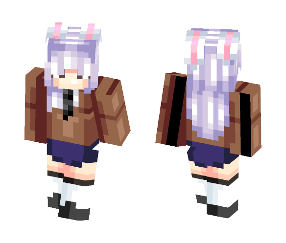 Download Free A sad rabbit girl Skin for Minecraft image 1 A sad rabbit girl - Girl Minecraft Skins - image 1