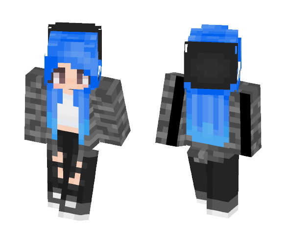 Download Free x blue hair don't care x Skin for Minecraft image 1 x blue hair don't care x - Female Minecraft Skins - image 1