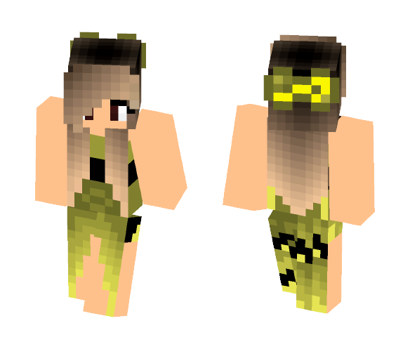 Download Free Formal Girl In Bumble Bee Dress Skin for Minecraft image 1 Formal Girl In Bumble Bee Dress - Girl Minecraft Skins - image 1