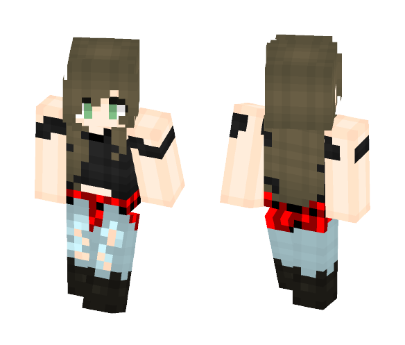 Download Free Cute Grunge Teen Girl Outfit Skin for Minecraft image 1 Cute Grunge Teen Girl Outfit - Cute Girls Minecraft Skins - image 1