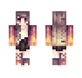 fire is hot // ouch - Female Minecraft Skins - image 2