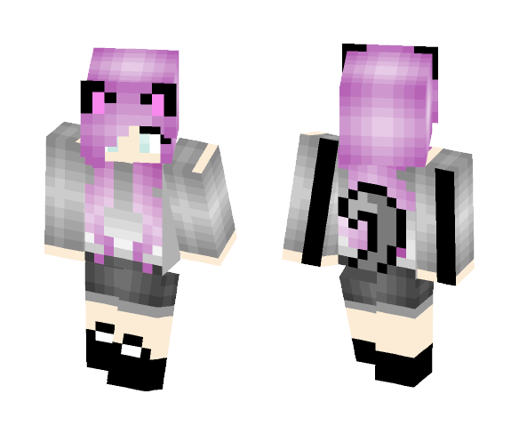 Gray Cat Girl - Cat Minecraft Skins - image 1