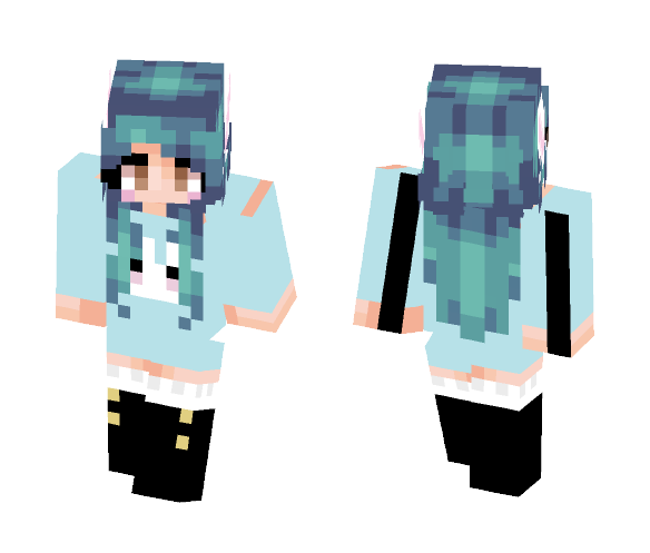 Download Free Bunny girl w/ bunny sweatshirt Skin for Minecraft image 1 Bunny girl w/ bunny sweatshirt - Girl Minecraft Skins - image 1