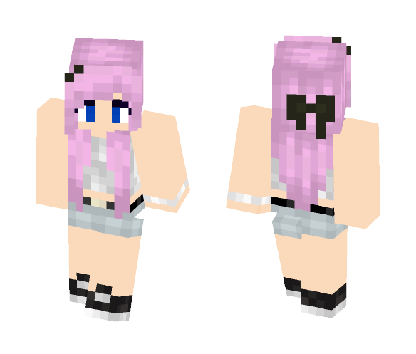 Download Free ~Pink Haired Girl~ By KkBluekit Skin for Minecraft image 1 ~Pink Haired Girl~ By KkBluekit - Color Haired Girls Minecraft Skins - image 1