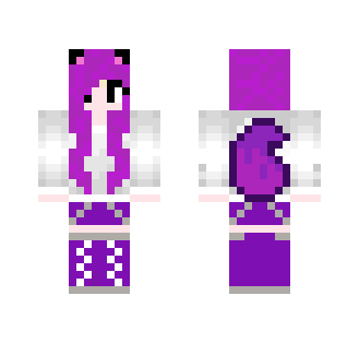purple wolf girl w/ headphones - Girl Minecraft Skins - image 2